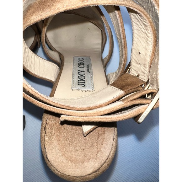 Jimmy Choo Suede Boho Hippy Strappy Heels Box and Dust bag Sandal Luxury Shoes - Picture 16 of 16